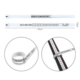 2 Pack Ring Measuring Belt, Ring Measuring Belt for UK and American Size, Portable Measuring Device, Ring Sizer Measuring Device, Finger Ring Size Gauge, Wood