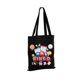ENSIANTH Funny Bingo Tote Bag Bingo Lover Gifts Bingo Shoulder Bag Bingo Players Gift Bingo Game Shopping Bag Bingo Gambler Gift (bingo tote)