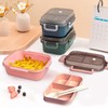 Echehi Portable Lunch Boxes, 2 Layers All-in-One Stackable Lunchbox Utensil