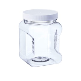 Consolidated Plastics 41657 Wide-Mouth PET Grip Jar with Lid, 32 oz., Clear, 12 Piece