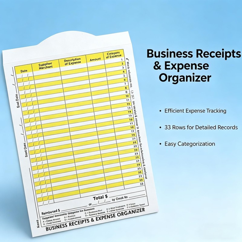 12 Pack 11×8.7" Receipt Organizer Envelopes with Expense & Mileage