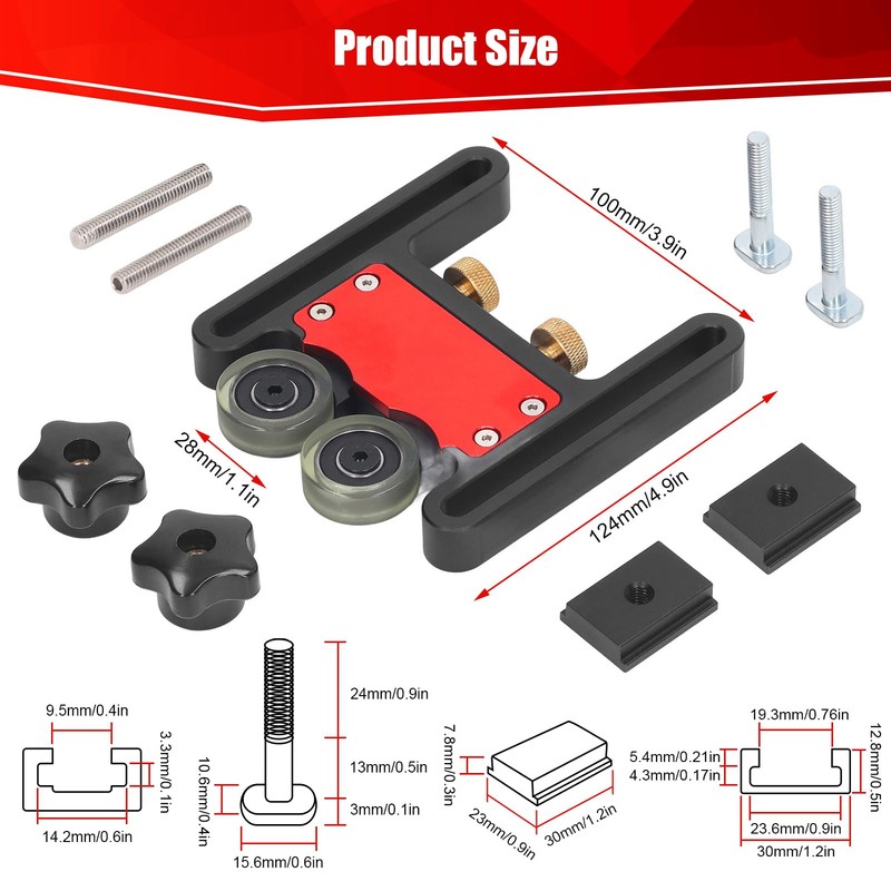 Table Saw Storage Roll, Feather Board Saw Table Pressing Aids