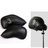 Techson Golf Club Headcovers (Black, 12pcs), Waterproof Portable Iron Head