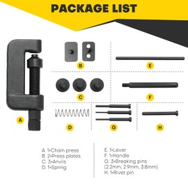 Acymner 13PCS Chain Breaker Tool Kit | Universal Chain Cutter and Riveter Set with Carrying Case for ATV, Bicycle, and Motorcycle for Easy Chain Maintenance