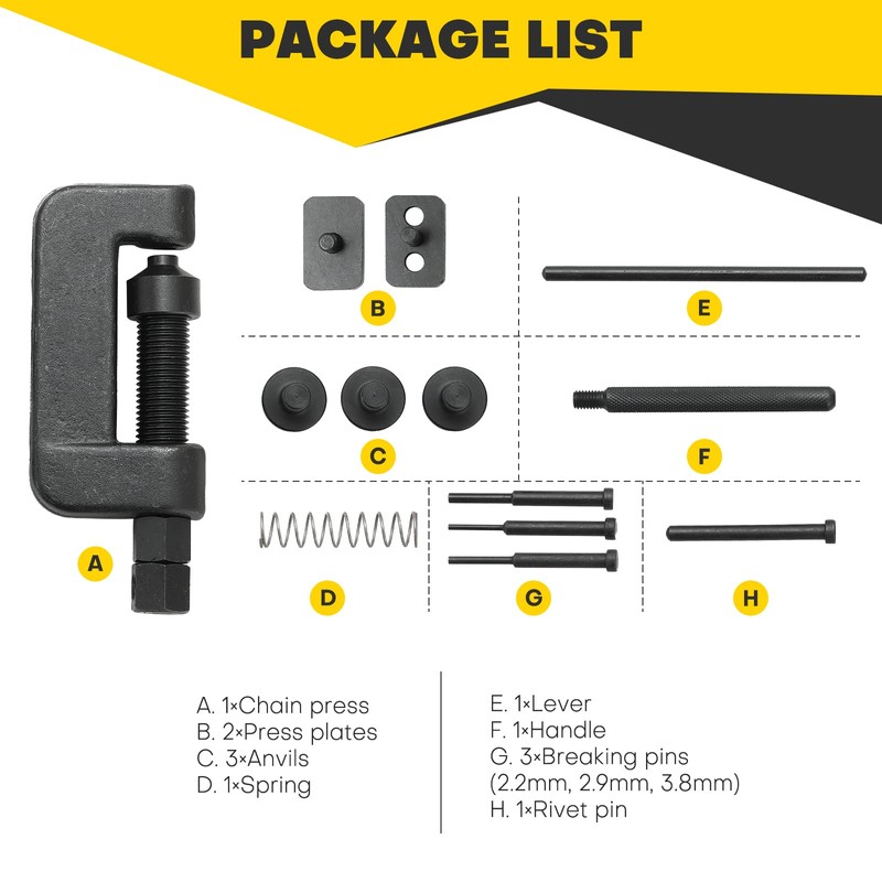 Acymner 13PCS Chain Breaker Tool Kit | Universal Chain Cutter