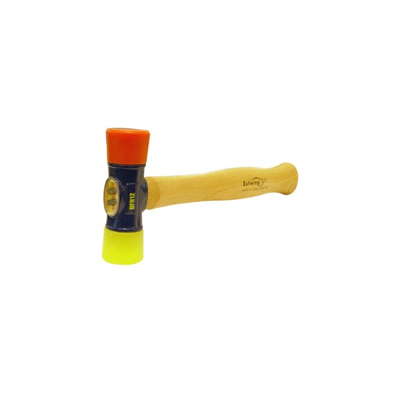 Estwing DFH12 Red and Yellow Rubber Mallet Hammer, 12-Ounce