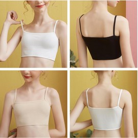 MANJIAMEI 8 Pack Training Bra for Girls 12-14 Cotton Crop Cami Bralette Sports Bras