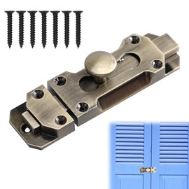 Door Lock Bolt,3 Inch Brass Door Bolt,Antique Zinc Alloy Security Latch Lock,Door Latches for Internal Door,Door Bolts for Internal Doors,for Securing Internal External Doors, Bronze Tone