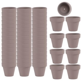 54 Pcs Small Mini Grey Clay Pots 2.1'' Terracotta Pot Clay Ceramic Pottery Planter Cactus Flower Pots Succulent Nursery Pots- Great for Window Boxes, Cactus, Plants, Crafts, Wedding Favors