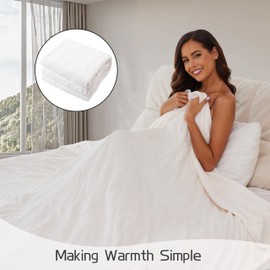 Heated Electric Blanket 72"x84" Full Size, Cozy Winter Coral Fleece Plush Blanket with 4 Heating Levels & 10H Auto-Off, Machine Washable for Home & Sofa - White