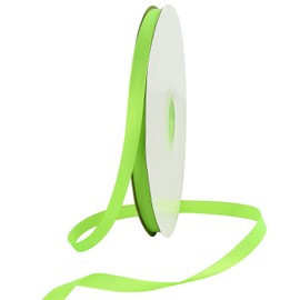 TONIFUL 3/8 Inch x 100yds Fluorescent Apple Green Satin Ribbon Thin Solid Fabric Ribbons Roll for Gift Wrapping Floral Hair Balloons Craft Sewing Party Wedding Decoration Valentine's Day Halloween