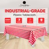 Red Gingham Checkered 6 Pack Premium Disposable Plastic Picnic Tablecloth