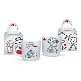 2 Tazas Regalo Boda Aniversario Con Nombre Incluye Cajas                                                                                              