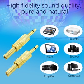 PNGKNYOCN Replacement TS Male Plug 2 Pole 3.5mm w/Spring Coax Cable Audio Solder Type DIY Adapter for Repair Headphones Headset(2-Pack)