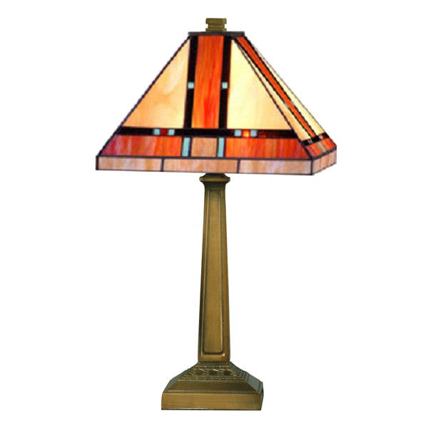 Dale Tiffany TT10090 Tiffany Two Light Table Lamp from Mission Collection Dark Finish, 10.00 inches, Mica Bronze