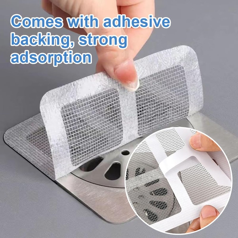 20 Pack Disposable Shower Drain Hair Catcher Mesh Stickers, Floor