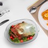 Luvan 2.8L/3Qt Glass Casserole Dish with Lid, Ribbed Oval Glass