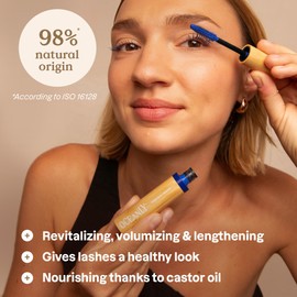 ATTITUDE Oceanly Serum Infused Mascara, EWG Verified, Eye Lash Serum, Length + Volume, Vegan Beauty and Makeup, Blue, 0.24 Oz