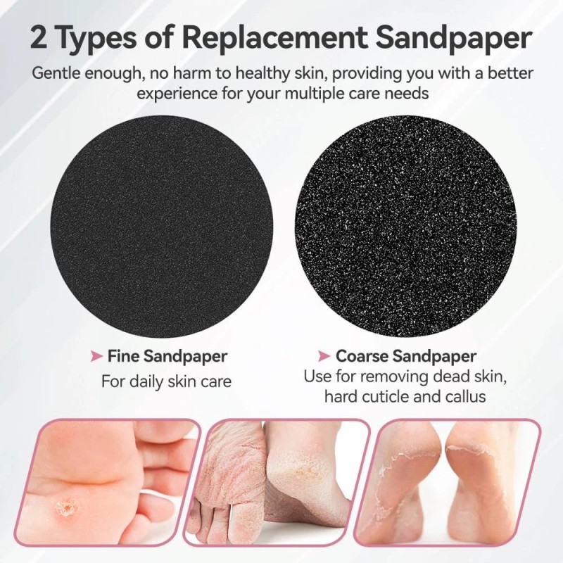 ASDWEUS Electric Foot Callus Remover, Scrubber Nail File Grinder, Rose