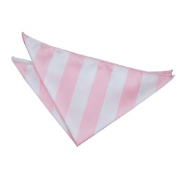 DQT Premium Woven Microfibre Striped Baby Pink and White Men's Fashion Casual Formal Business Handkerchief Pocket Square Hanky