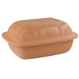 Eurita Clay Roaster, 6.25 Quart, Non-Stick Earthenware, Toxin-Free, Healthy Clay Pot Cooking, Versatile Cooking Dutch Oven, Digital Recipe and Instructions Included