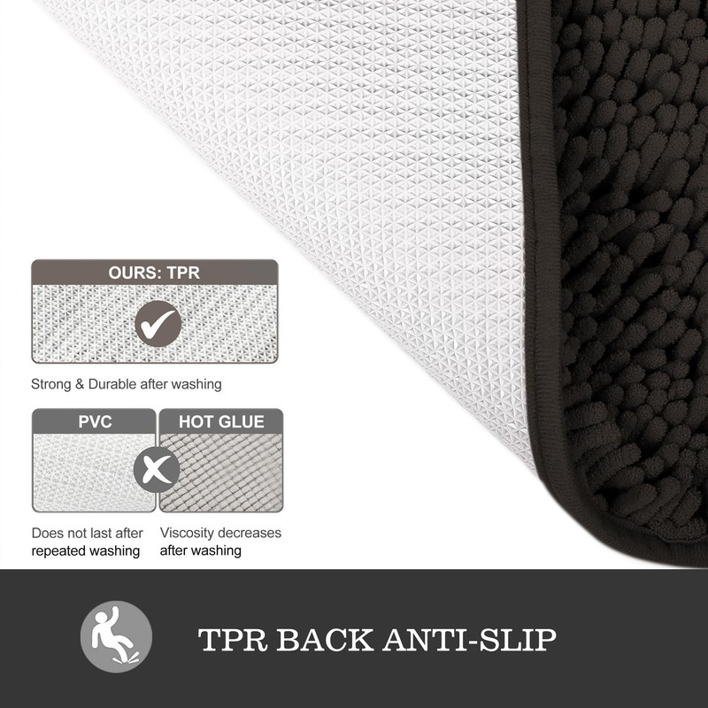 Yeaban Small Bathroom Rugs 12"x12" – Thick Chenille Bath Mats