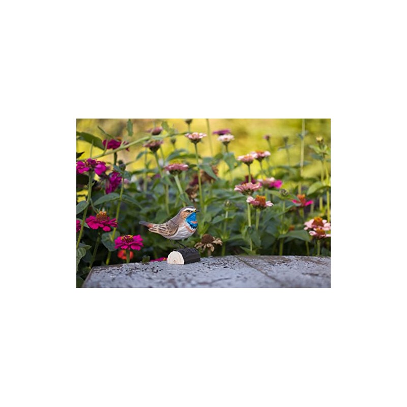 WILDLIFEGARDEN Wildlife Garden WG433 DecoBird Bluethroat - Hand Carved Decorative
