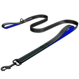 LIEVUIKEN - Correa de perro de 5 pies de largo, correa de perro de doble asa para entrenamiento de control de seguridad, correas resistentes con asas acolchadas de tráfico, correas reflectantes para
