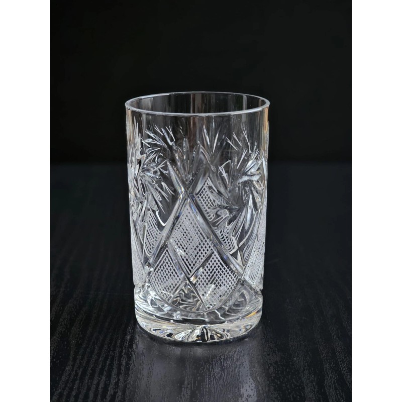 Neman Russian Vintage Crystal Tea Glass 8.5oz with Metal Holder