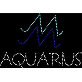 Rhinestone Bling Sparkle Iron On Transfer DIY Zodiac Bling Aquarius
