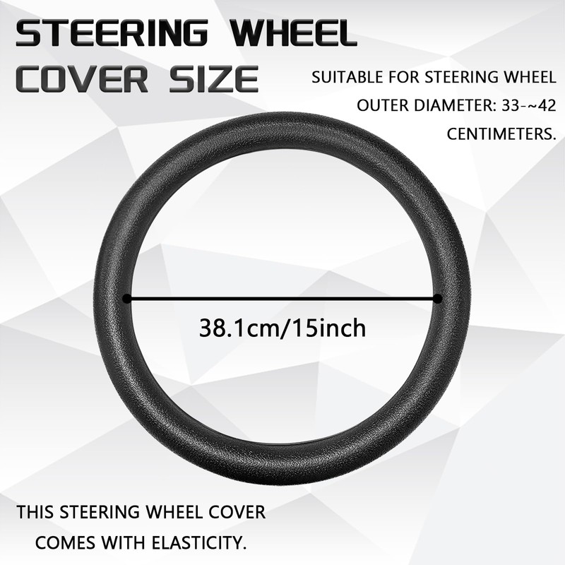 SWQS Steering Wheel Cover, Silicone Anti-Slip Steering Wheel Protector for