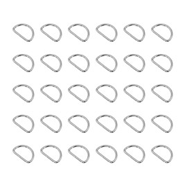 Leliafleury 30PCS 25mm Metal D Rings Non-Welded Loop Buckles Metal D-Shape Buckles Multi-Purpose D Rings Fasteners for Handbag Backpack Strap Belts Pet Collars DIY Accessories (Silver)