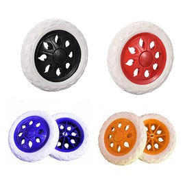 SagaSave Shopping Cart Wheels Trolley Caster Replacement 6 Inch Diameter Rubber Foaming Black(2 Pcs)