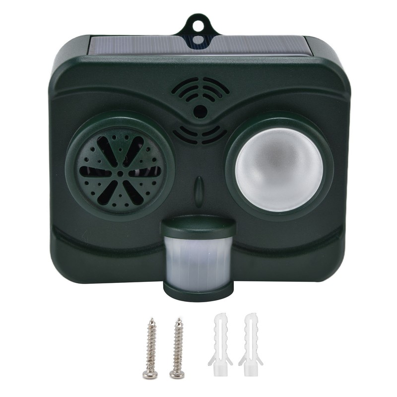 Ultrasonic Animal Repeller Waterproof Solar Bird Repellent Flashing Light for