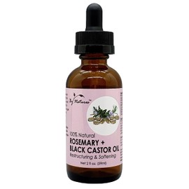 By Natures 100% Natural Rosemary + Black Castor Oil 2 Fl Oz (Pack of 2)