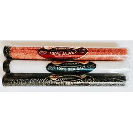 Hawaiian Assorted Blend Sea Salt Three Tubes (Classic Blend Black, Red Alaea & White Sea Salt)