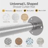 Yampos Diamond Shaped Corner Shower Curtain Rod, [Both Sides: 22"-34.8",