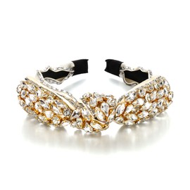 EVER FAITH Rhinestone Headband for Women Sparkly Crystal Padded Wide Headbands Bow Hairpiece Hairpiece, Unit size, Crystal, No gemstone