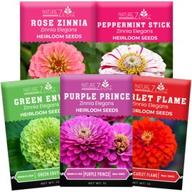 NatureZ Edge NatureZ Edge Zinnia Seeds for Planting Outdoors, Flower Seeds, Bulk Semillas De Flores para Sembrar, 5 Pack