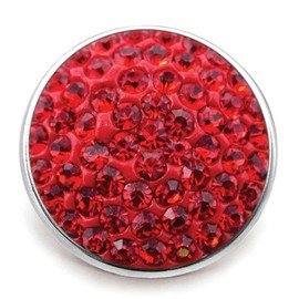 Choose a Color | Snap Jewelry Candy Sugar 18MM Rhinestone Ginger Charm Button Fits Women's Custom Bracelets, Necklaces, Keychains, Rings (Red)