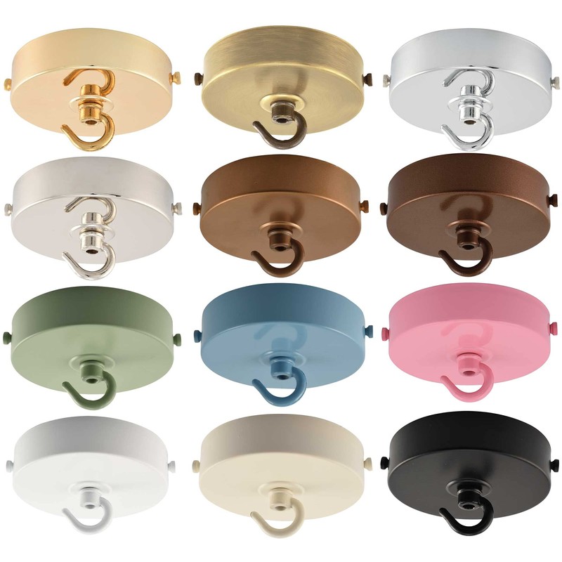ElekTek 100mm Diameter Flat Top Ceiling Rose with Strap Bracket