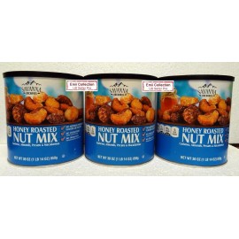 Savanna Orchards Honey Roasted Nut Mix Cashews, Almonds & Macadamias Bundle - 3 Cans