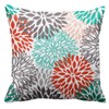 Emvency Throw Pillow Cover Blue Aqua Orange Gray and Floral