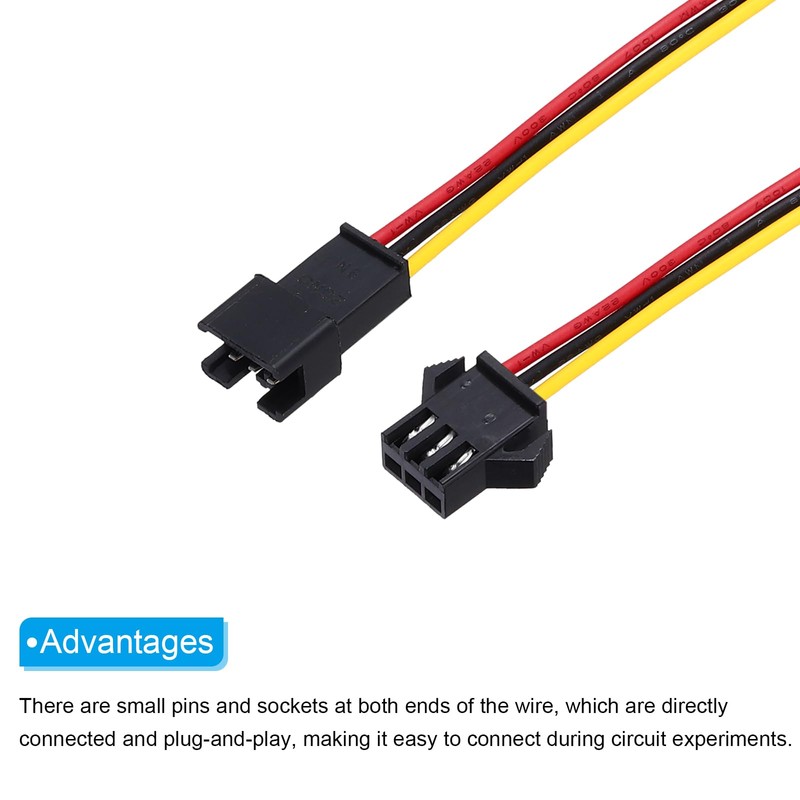 sourcing map Male to Female 3Pin Breadboard Jumper Wire 2.54mm
