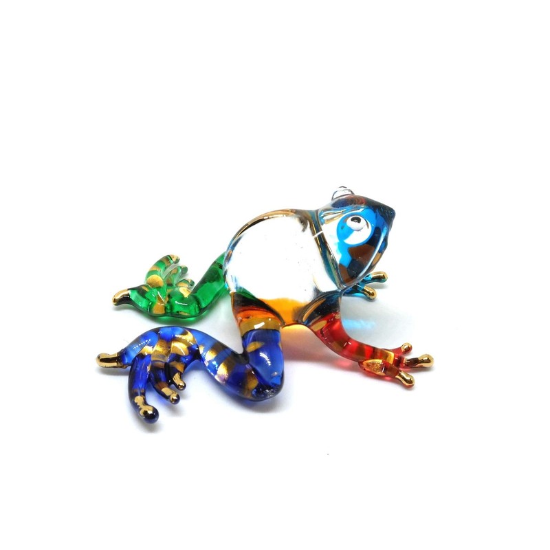 Handmade Frog Art Glass Blown Reptiles Animal Figurine