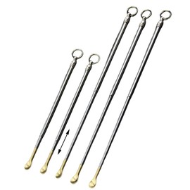 真鍮スプーンキット - ミニゴールドパウダースクープネックレスペンダント 小瓶の塩 スパイス 弾丸ロケットボトルの充填用 (格納式)