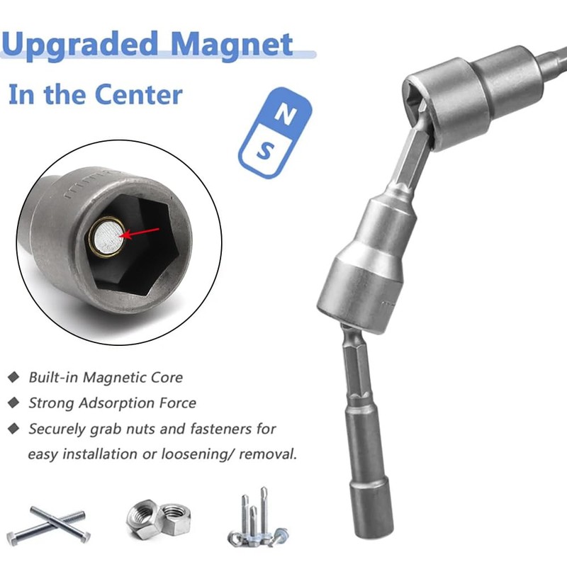 SyiXute 14-Piece Socket Spanner Set, 6-19 mm Recess Hexagonal Socket,