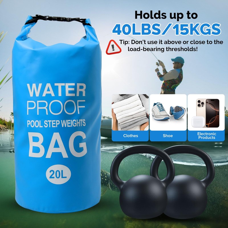 Yeabett Waterproof Dry Bag, 20L Waterproof Beach Bag with Adjustable