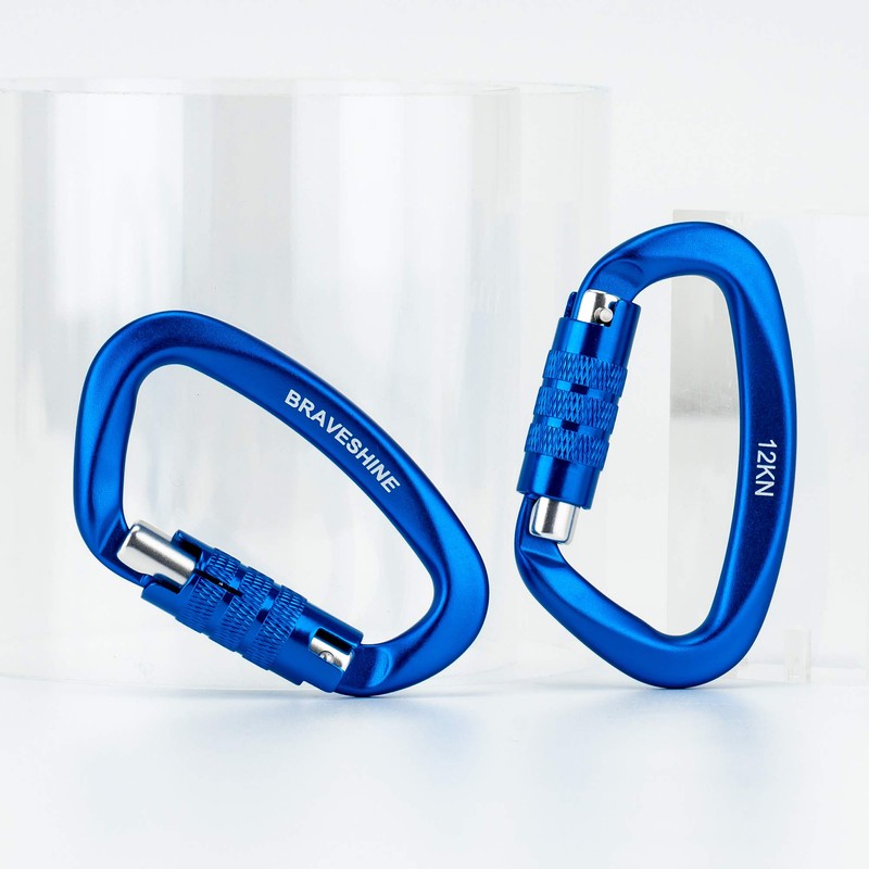 Braveshine 12KN Auto Lock Carabiner, Load Capacity 2645.5 lbs (1200