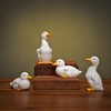 Numfog Duck Figurine Porcelain Figurines Handcrafted Ceramic White Duck Porcelain